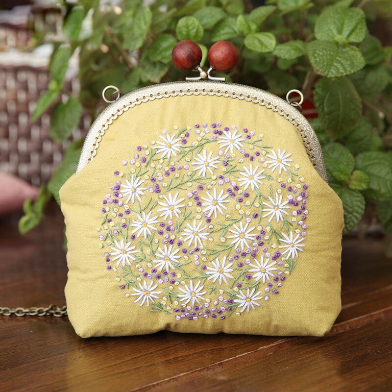 Chinesisch Einfach Stickerei DIY Blume Taschen Brieftasche Handtasche Kreuz Stich setzt Bausatz Hand NäHenne Handgemachte Handtasche Kreative: 6 müssen nähen du selber
