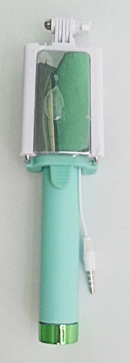 Para Iphone 6 5S samsung retrovisor Palo para selfies con espejo doblado De alambre De polo trípode/Palo Selfie De Pau De Palo Selfie Palo: ST04B Grass Green