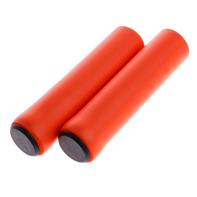 Empuñaduras de silicona para bicicleta de montaña, ultraligeras, suaves, antideslizantes, de fácil instalación, , 1 par: Naranja