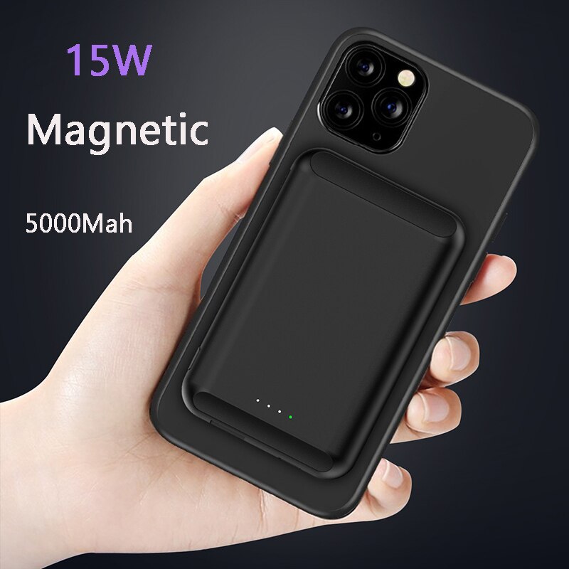 Caseier Magnetische Draadloze Oplader 5000Mah Mini Power Bank Voor Iphone 12 Pro Max Magnetische Externe Batterij Draagbare Powerbank