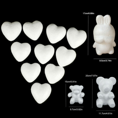 Bunny bjørn hjerte modellering polystyren styrofoam skum håndværk diy valentine fest dekoration