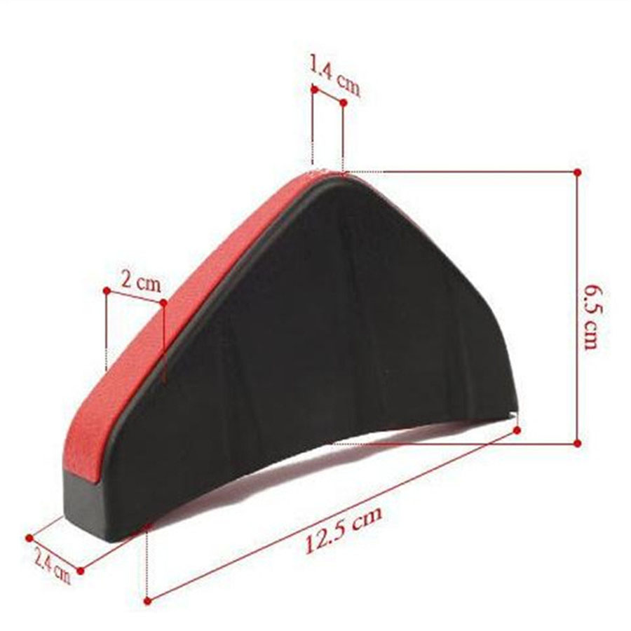 4pcs Car Rear Bumper Diffuser Shark Fin Spoiler Lip Wing Splitter Protector Universal Black and Red