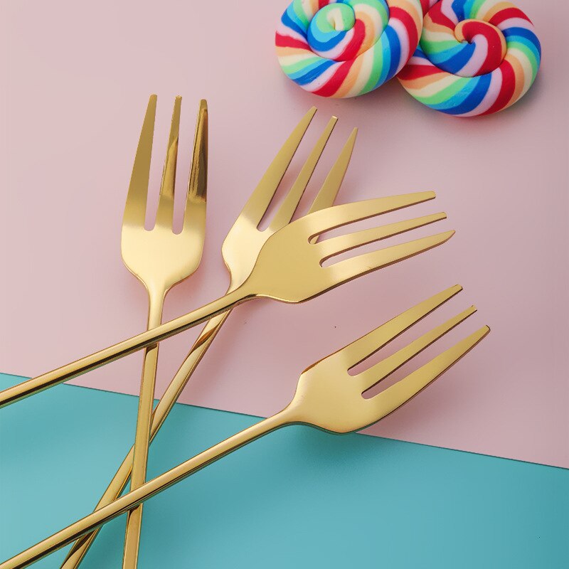 Cute Lollipop Children Spoon 304 Stainless Steel Coffee Stirring Spoon Dinner Fruit Fork Teaspoon Dessert Tea Scoop Tableware