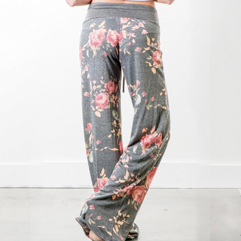 Tout pantalon d'entraînement ample pour femmes, imprimé Floral, décontracté, taille extensible, cordon de serrage, bas, grande taille