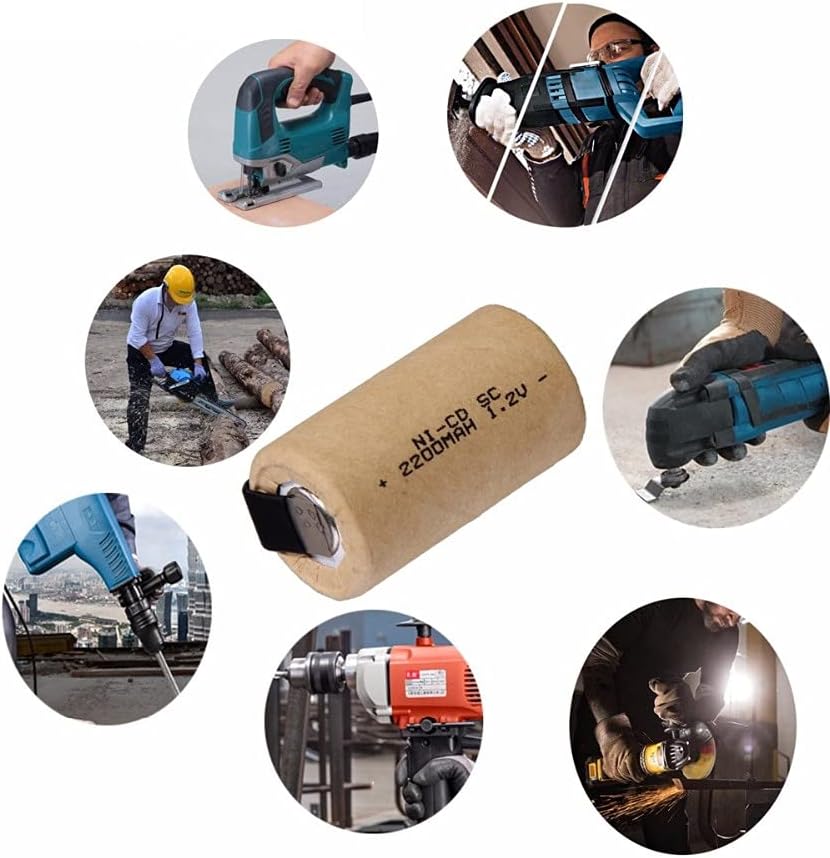 100% Electric Drill SC Batteries 1.2V 2200mAh Sub C Ni-Cd Rechargeable Battey With Tab Power Tool NiCd SUBC Cells