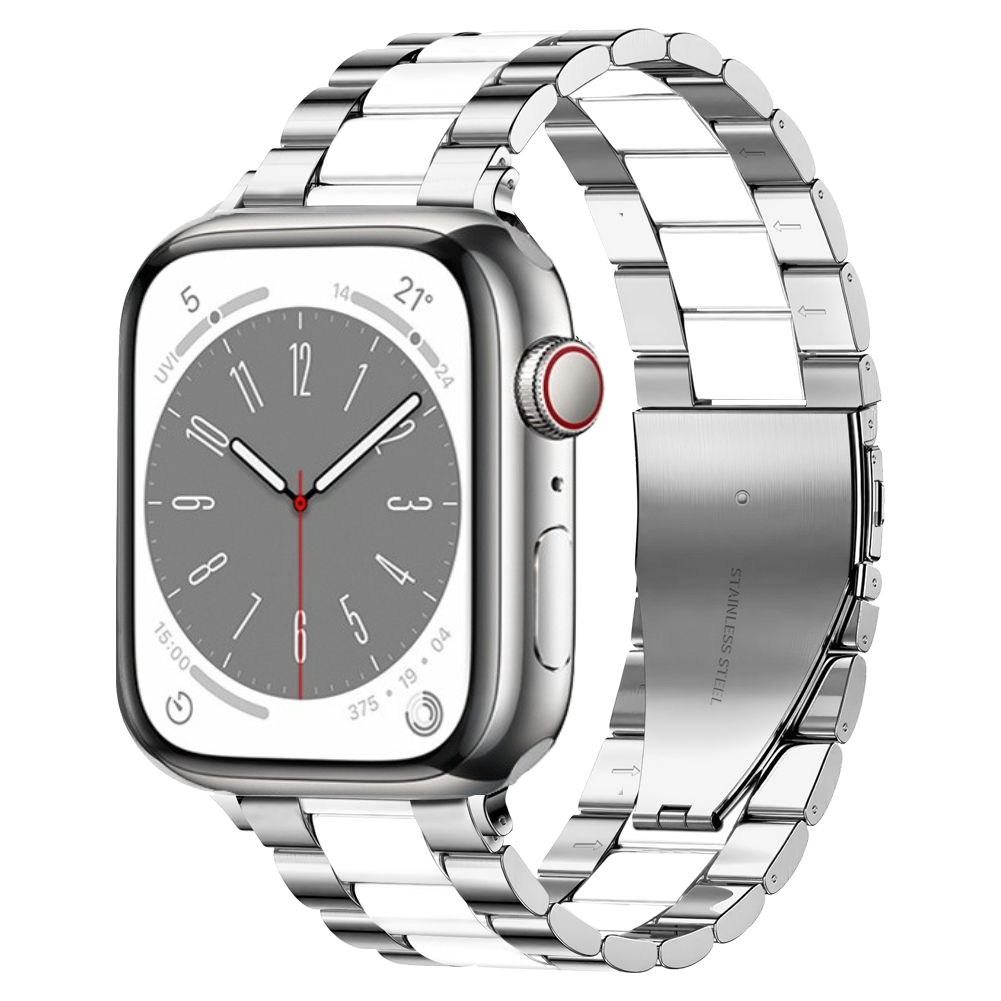 Pulseira de Aço Inoxidável para Apple Watch, Bracelete de Metal, Ultra 49mm, 10mm, 42mm, 46mm, 9mm, 8, 7, 45mm, 41mm, iWatch 6, 5, 4, 3, SE, 44 milímetros, 40 milímetros