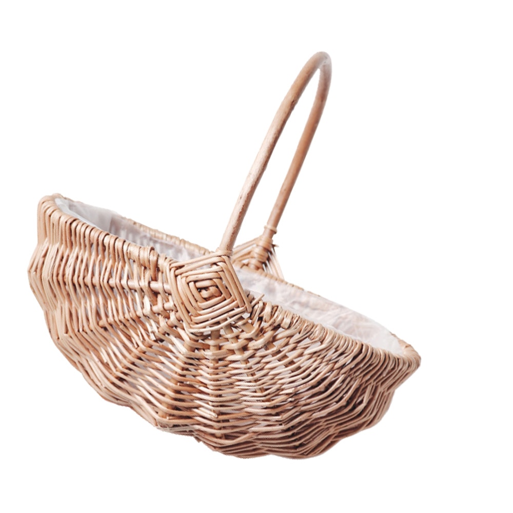 Kształt arbuza tkane rattanowe kosz na kwiaty pojemnik na rośliny delikatny pleciony kosz