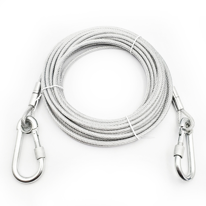 Benepaw Steel Wire Tie Out Cable Dog Leash Heavy Duty Reflective Trolley Training Lead For Large Dogs Up To 125kg Pet Runner: L - 15.2m (50ft)