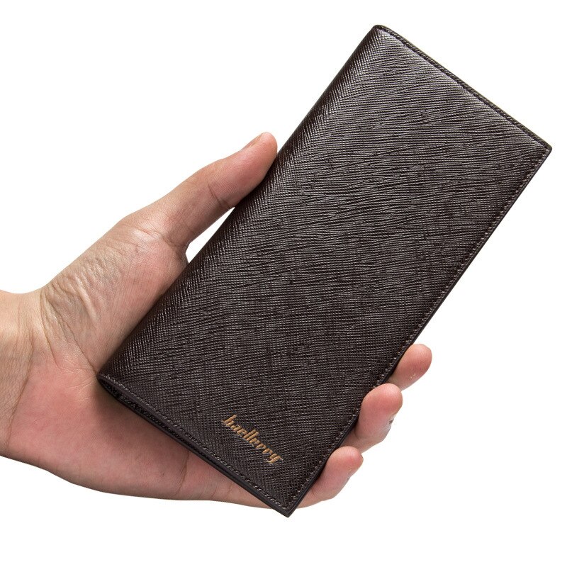 Style Male Long And Super Thin Wallet Soft PU Leather Leisure Or Business Style Purse Mens Desginer Clutch Pocket: Brown