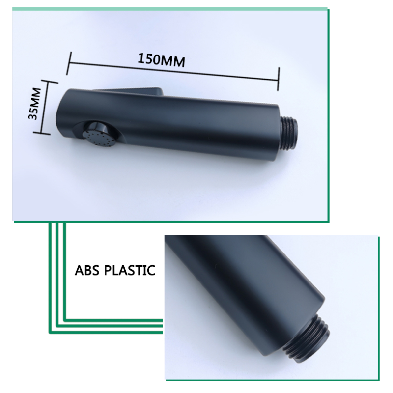 Bidet Sprayer ABS Matt Black Gold Grey Sprayer Toilet Fittings High Pressure Cleaning Shattaff Chrome