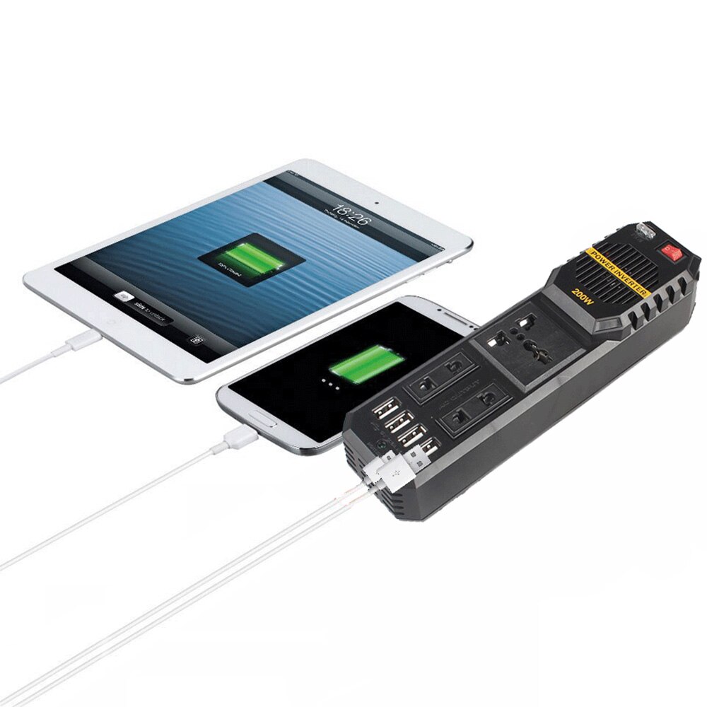 200w auto-spanning usb-stroomomvormeradapterconverter  dc 12v naar  ac 220v stroomomvormers ondersteunen thuisgebruik
