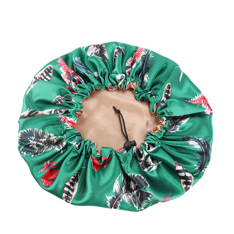 Ajustable 36cm Double-sided Hair Caps Reversible Satin Bonnet Hat Silky Night Sleep Cover Cap Hair Hat Hair Styling Accessories: Green