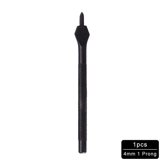 Jiwuo-punzón de costura con agujeros de cuero de 3-4mm, herramienta de costura hecha a mano, 1/2/4/6 puntas, Arte de cuero, bolsa de cuero, herramientas artesanales: 4mm 1Prong