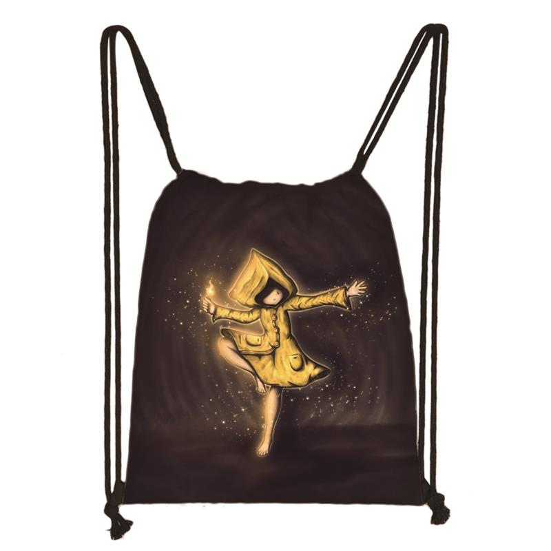 Game Little Nightmares 2 Drawstring Bag Student Schoolbag Cool Backpack Teenager Travel Bag Women Men Bookbag Casual Bags: 003