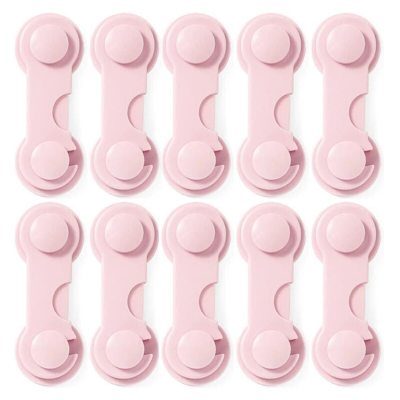 Plastic Kast Lock Kind Veiligheid Anti-Snuifje Bumper Security Lade Vergrendelingen Home Baby Bescherming Voor Koelkasten Sloten: 10pcs whole pink