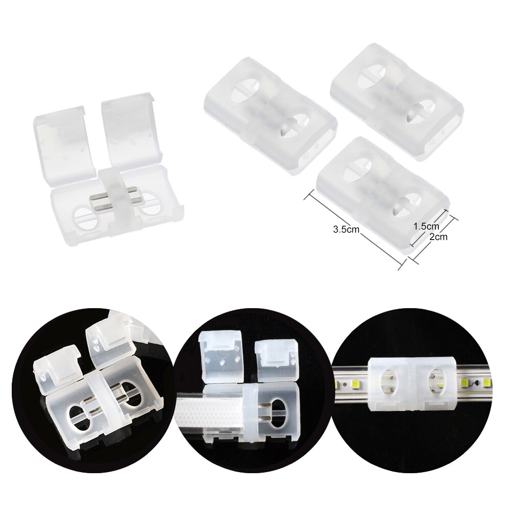 Dc Connector Naar 2pin 8 Mm/10 Mm Gratis Lassen Connector Voor Led Strip