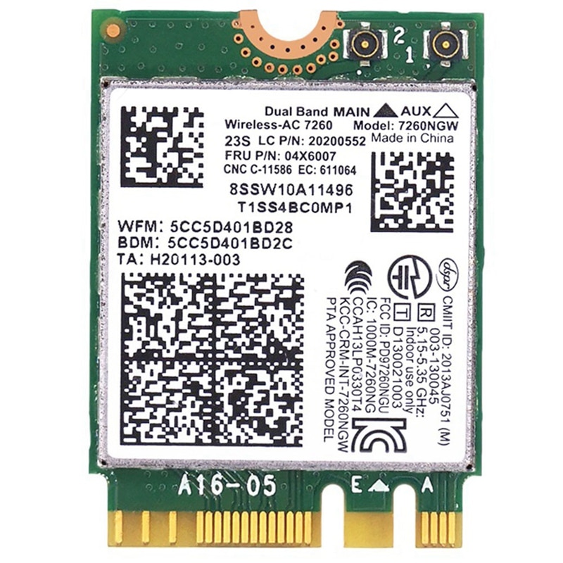 for Lenovo T440 X240 Y40 Y70 Y50 7260AC Wireless Network Card 4.0 Bluetooth 04X6007: Default Title