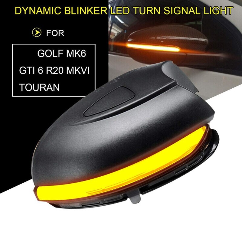 2x bil førte dynamisk blinklys sidespejl indikator blinker til-vw golf 6 mk6 gti 6 r20 mkvi touran