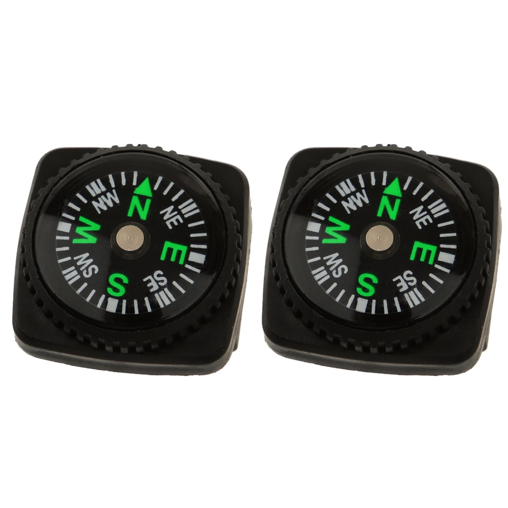 2 Stks/pak Slip-On Kompas Set Voor Horlogeband Of Paracord Armbanden Voor Camping Wandelen Varen Kajakken Kanoën Accessoires