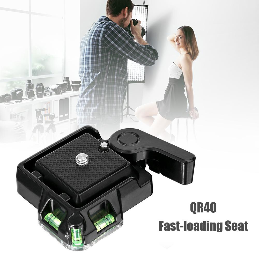 QR40 Camera Camcorder Quick Release Plate for DSLR Cam Tripod Monopod Ball Head Double-Safe Lock Bolt Firmly Locked