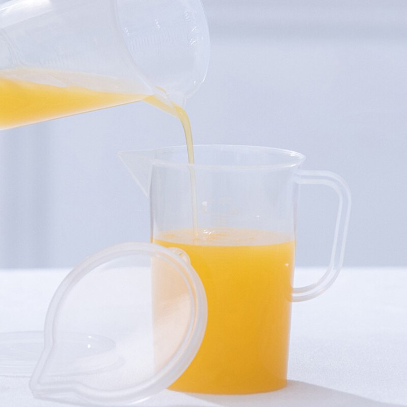 Kitchen Measuring Cup 500ml/1000ml Clear Plastic Measuring Cup Cups With Lid Kitchen Liquid Measure Cup Container