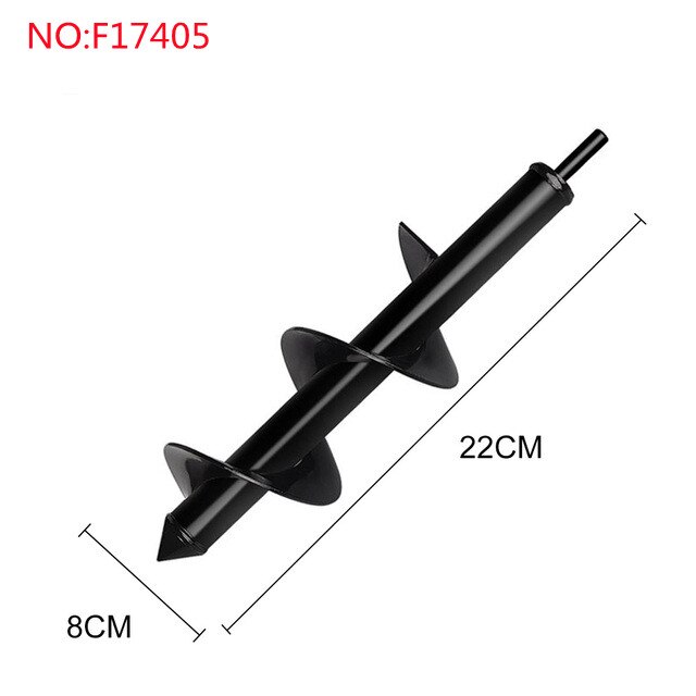 Auger Drill Bit Garden Auger Spiral Bit Flower Planting Hole Digger Ground Auger Yard Gardening DIY Planting Tool: 8X22CM