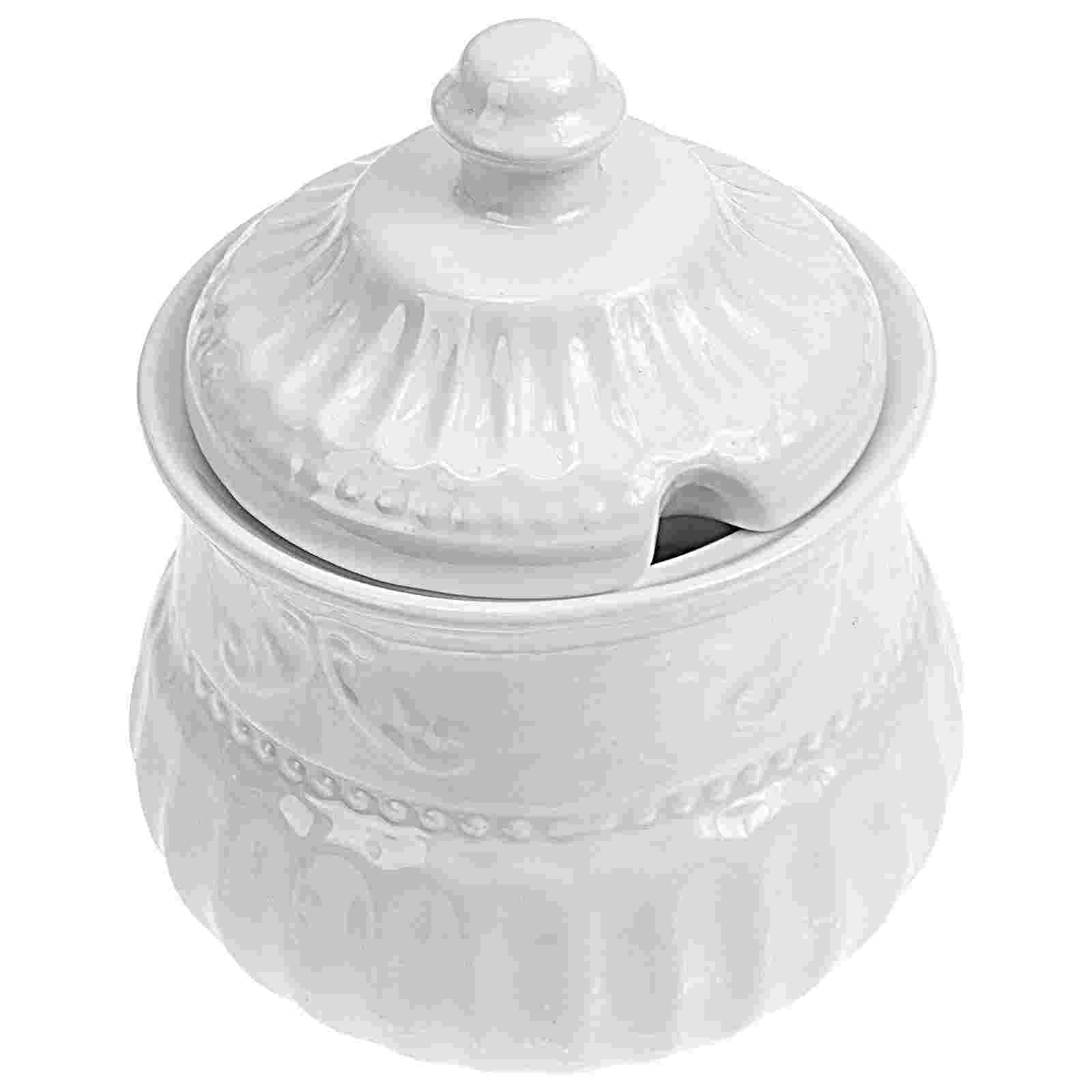Ceramic Coffee Candy Holder Sugar Storage Jar Seasoning Jar Kitchen Supply: Default Title