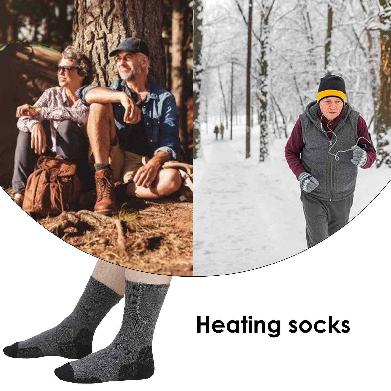 Calcetines térmicos recargables para hombre y mujer, medias térmicas con calefacción eléctrica, para clima frío, 4000mAh, para invierno