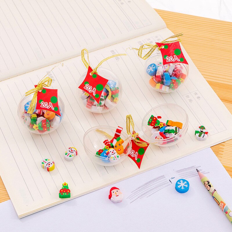 Kawaii Weihnachten Radiergummi Mini Weihnachten Ball Radiergummis Neue Jahr Für freundlicher Studenten Schreibwaren Schule Bürobedarf