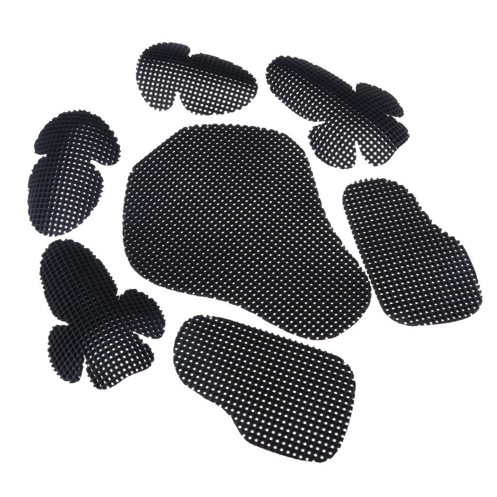 7PCs Removable Body Protective Gear Set Foam Pads for Motorcycle Cycling Biking Biker Jackets, Black