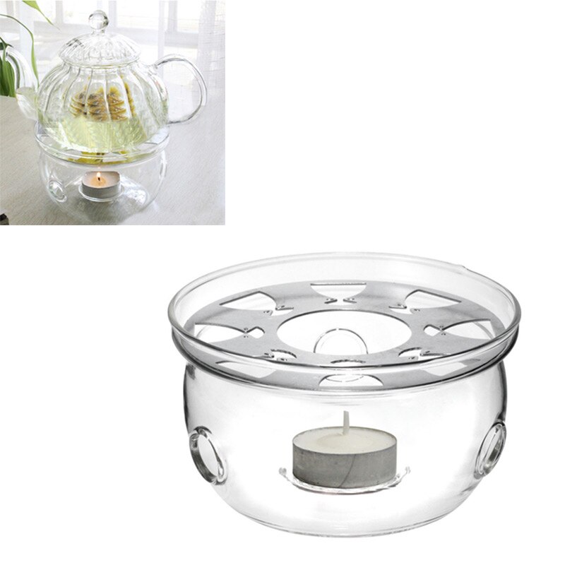 Bærbar klar tekandeholder base kaffe vand te varmere lysvarmer glas varmebestandig tekande varmere isoleringsbase