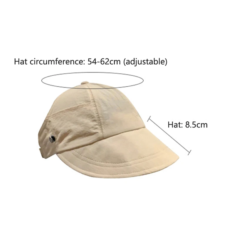 1 Stuks Opvouwbare Brede Rand Paardenstaart Zonnehoed Zomer Sneldrogende Uv-bescherming Emmer Hoed Voor Vrouwen Visser Caps met Masker Knop