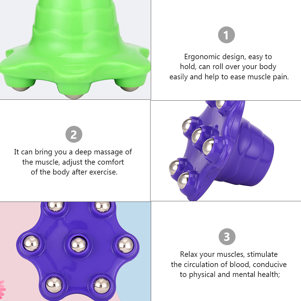 2pcs 7-Ball Shoulder and Back Massager Deep Tissue Roller for Neck Chest