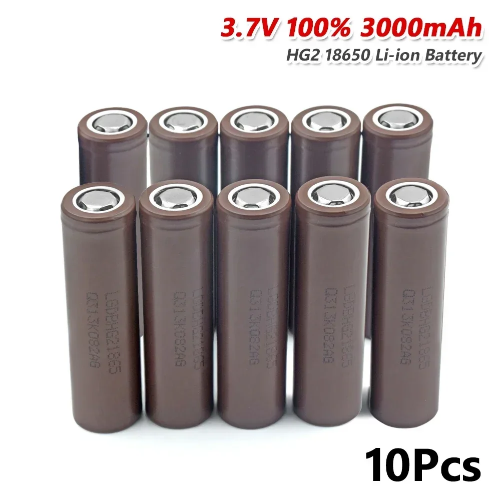 100% Original HG2 18650 3000mAh battery 18650 hg2 3.6V discharge 20A dedicated For hg2 Power Rechargeable battery+ charger: Red