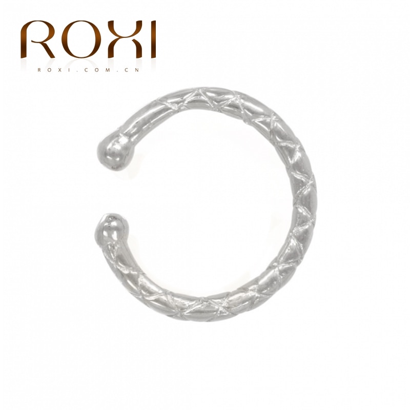 Roxi Eenvoudige Geen Piercing Zirkoon Glossy Lijn Streep Oor Manchetten Voor Vrouwen Meisjes Bruiloft Sieraden Clip Op Oorbellen 925 Sterling zilver: C silver 1pc