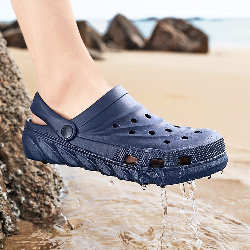 Hommes été sandales doux semelle Massage plage sandales décontracté antidérapant diapositives respirant confortable plage sabots pantoufles