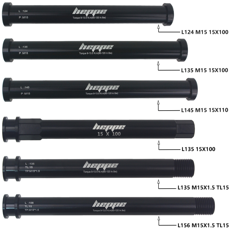 HEPPE Bike Thru Achse Vorne Gabel Welle Spieße Fett Bike Hinten Hub Steckachse 15x14 2/148 15x10 0/110 MTB Schnell release M15xP 1,5