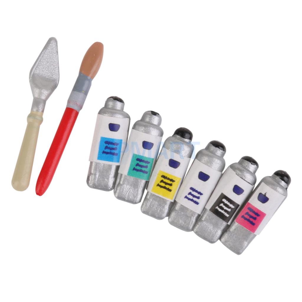 SPMART Dollhouse Miniature Mini Pigment Set for 1/12 scale