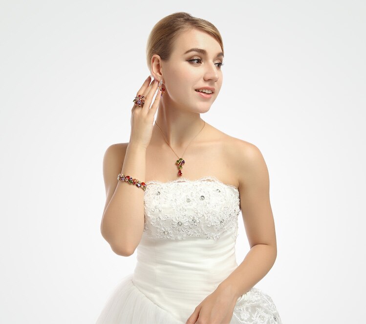 LUOTEEMI Lujo Champagne Oro de Color Claro AAA + Cubic Zirconia Pulsera y Brazaletes para Las Mujeres Elegantes Al Por Mayor Fábrica