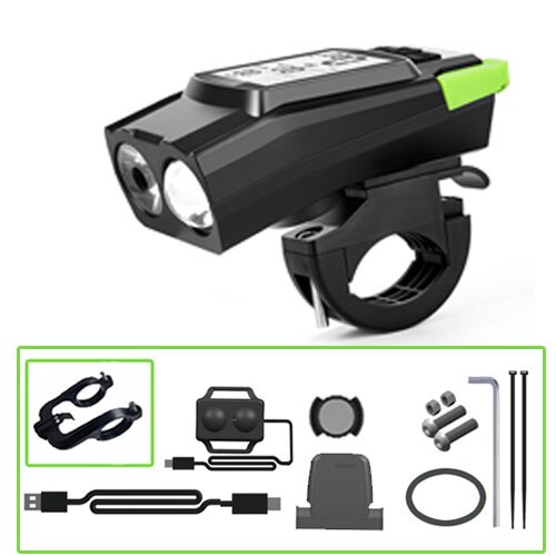 Bike Speed Meter Digital Bike Computer Multifunction Waterproof Sports Sensors Bicycle Speedometer Bike Light Horn 3 in 1: Green C2