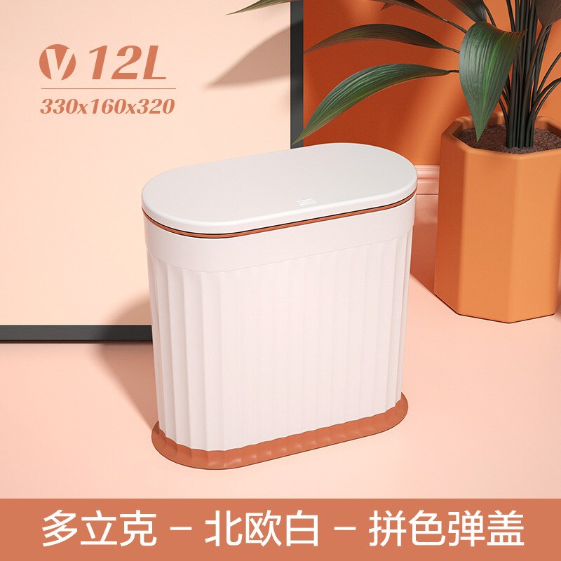 kitchen trash bin storage bins 12L garbage bin cute trash can kitchen trash can toilet paper basket with lid toilet paper basket: C