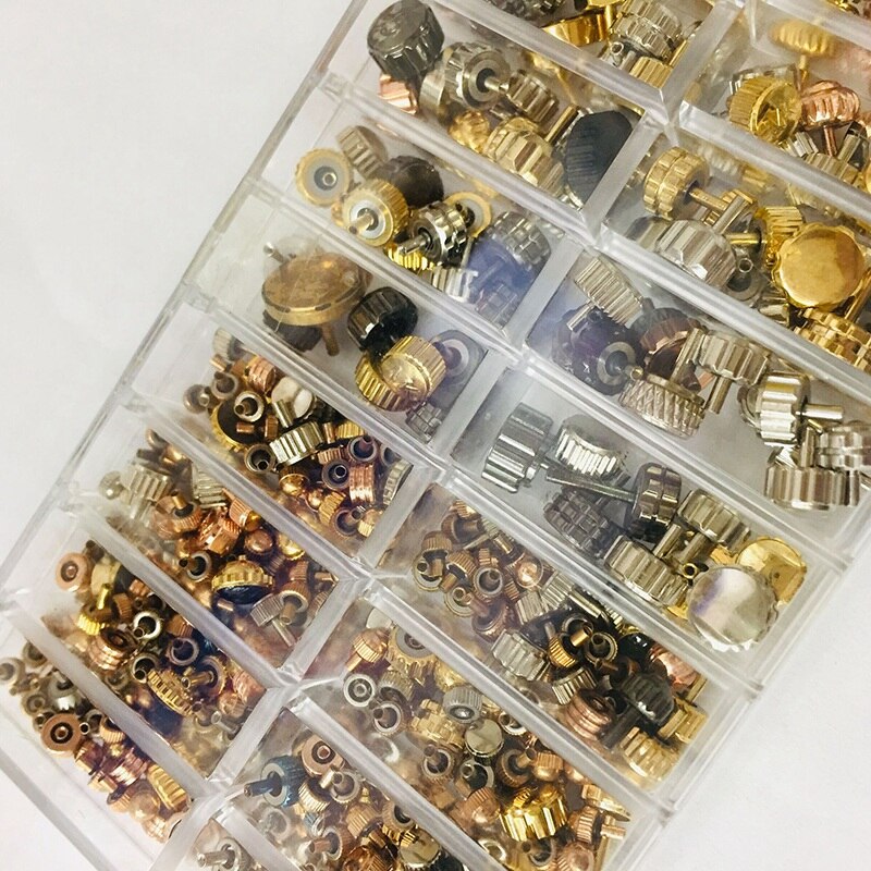 Klockkrona klockhuvud klockdelar för armbandsur delar e platt huvud klocktillbehör reparationsverktygssats för klocktillverkare