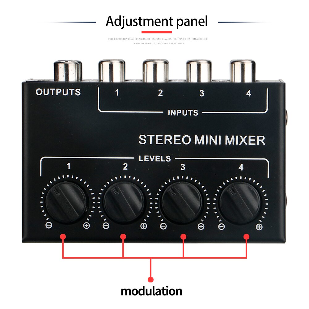 Mic 2U Cx400-A mini stereo 4-channel passive mixer multi-channel mixer audio for live and studio use