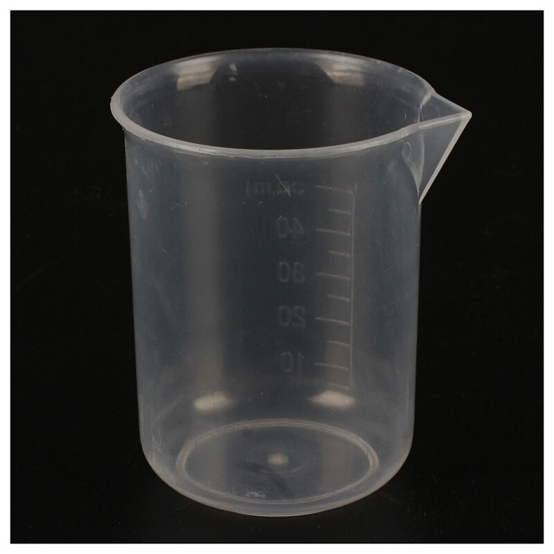 Plastic Capacity Measuring Cup Beaker Laboratory Set 50ml 10 Pcs Clear