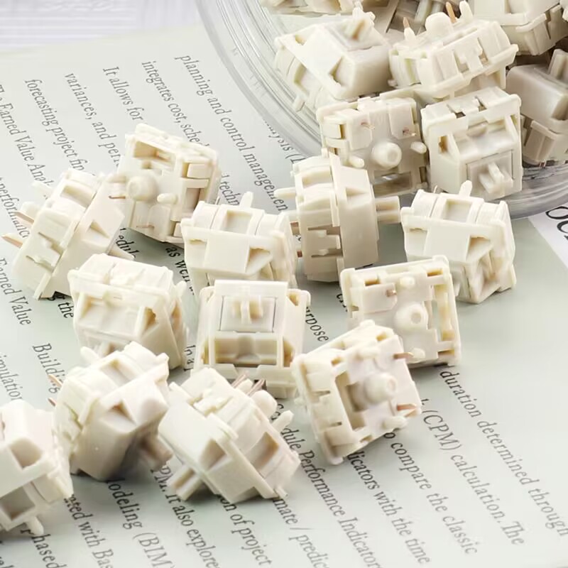 MMD Cream Switch V4 Linear 45g 5 Pins MX Switches Gaming Mechanical Keyboard Linear Switches Custom Lubricated POM Smooth Switch