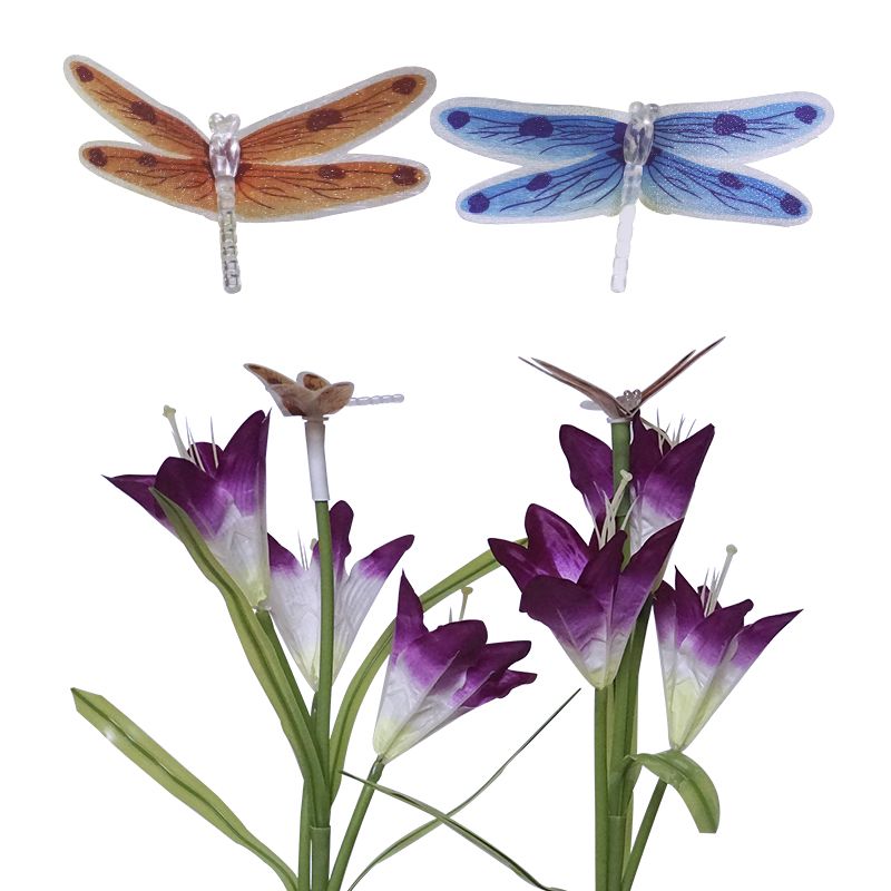 Buitenzonnepadverlichting, leliebloem, tuingazonlamp, meerkleurige ledlamp, 2- pack