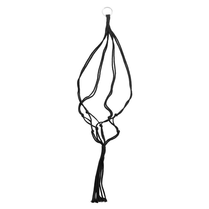 Handgemachte Natürliche Baumwolle seil Macrame Schnur Pflanzen Aufhänger Geflochtene Hängenden Korb, 92Cm Schwarz