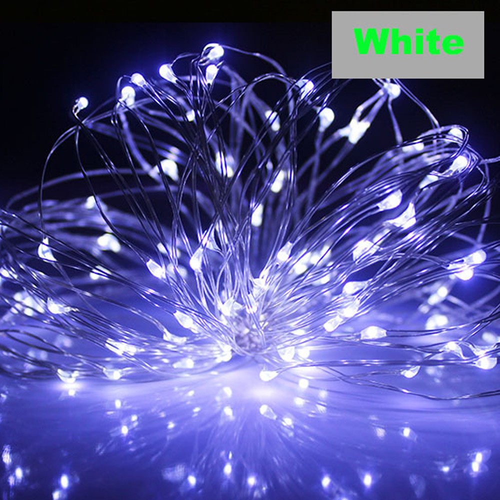 Guirnaldas de luces Led operadas por USB, 8 modos, guirnalda de luces LED de alambre de cobre IP65, guirnalda impermeable, decoración para de boda y Navidad DIY: changeable / 350 W