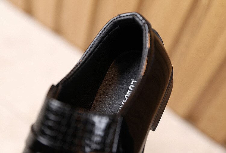 Dziecięce skórzane buty dla chłopców małe dzieci mieszkania na wesele formalne okazje wydajność pokazać buty sceniczne dla chłopców