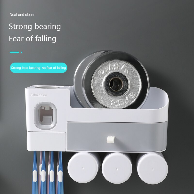 Magnetic Adsorption Inverted Toothbrush Holder Automatic Toothpaste Squeezer Dispenser Storage Rack Bathroom Accessorie Qdrr *33